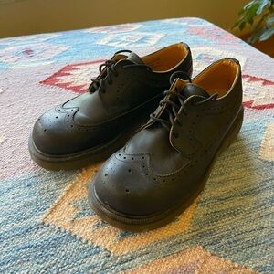Vintage MIE Dr. Martens Black Brogue Wingtip Oxfords